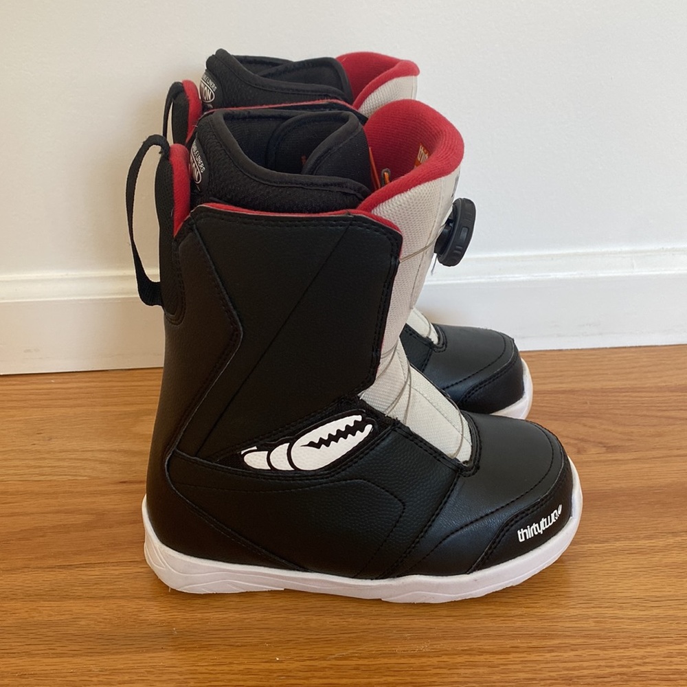 32 Thirty Two Crab Grab Groms Kids Boa Snowboard Boots Size 4